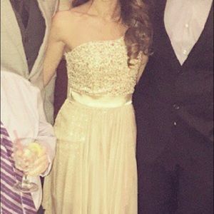 La femme prom dress gold